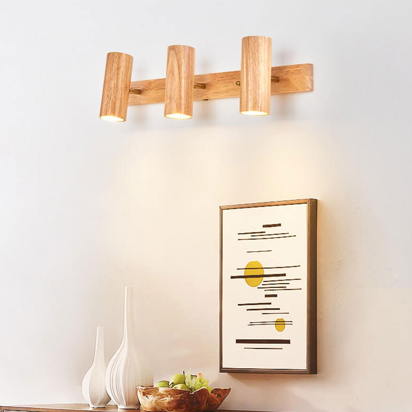 Modern Wooden Wall Light | Minimalist Track Spotlight Sconce