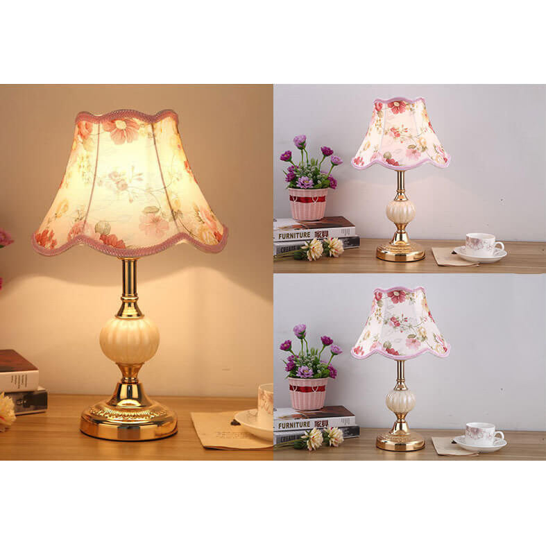 Nordic Vintage Table Lamp | Elegant Fabric Shade Bedside Lamp