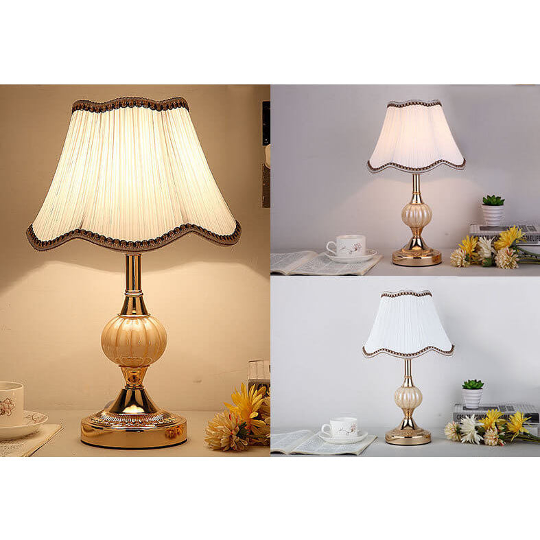 Nordic Vintage Table Lamp | Elegant Fabric Shade Bedside Lamp
