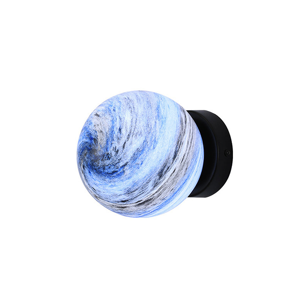Modern Glass Globe Ceiling Light Flush Mount White