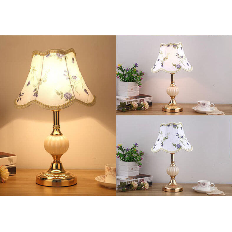 Nordic Vintage Table Lamp | Elegant Fabric Shade Bedside Lamp