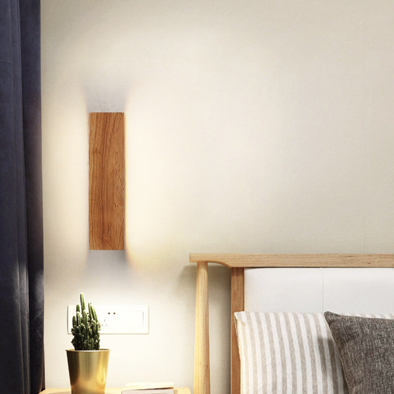Simple Solid Wood LED Wall Sconce