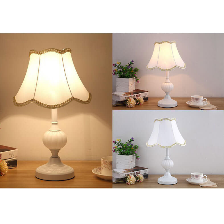 Nordic Vintage Table Lamp | Elegant Fabric Shade Bedside Lamp