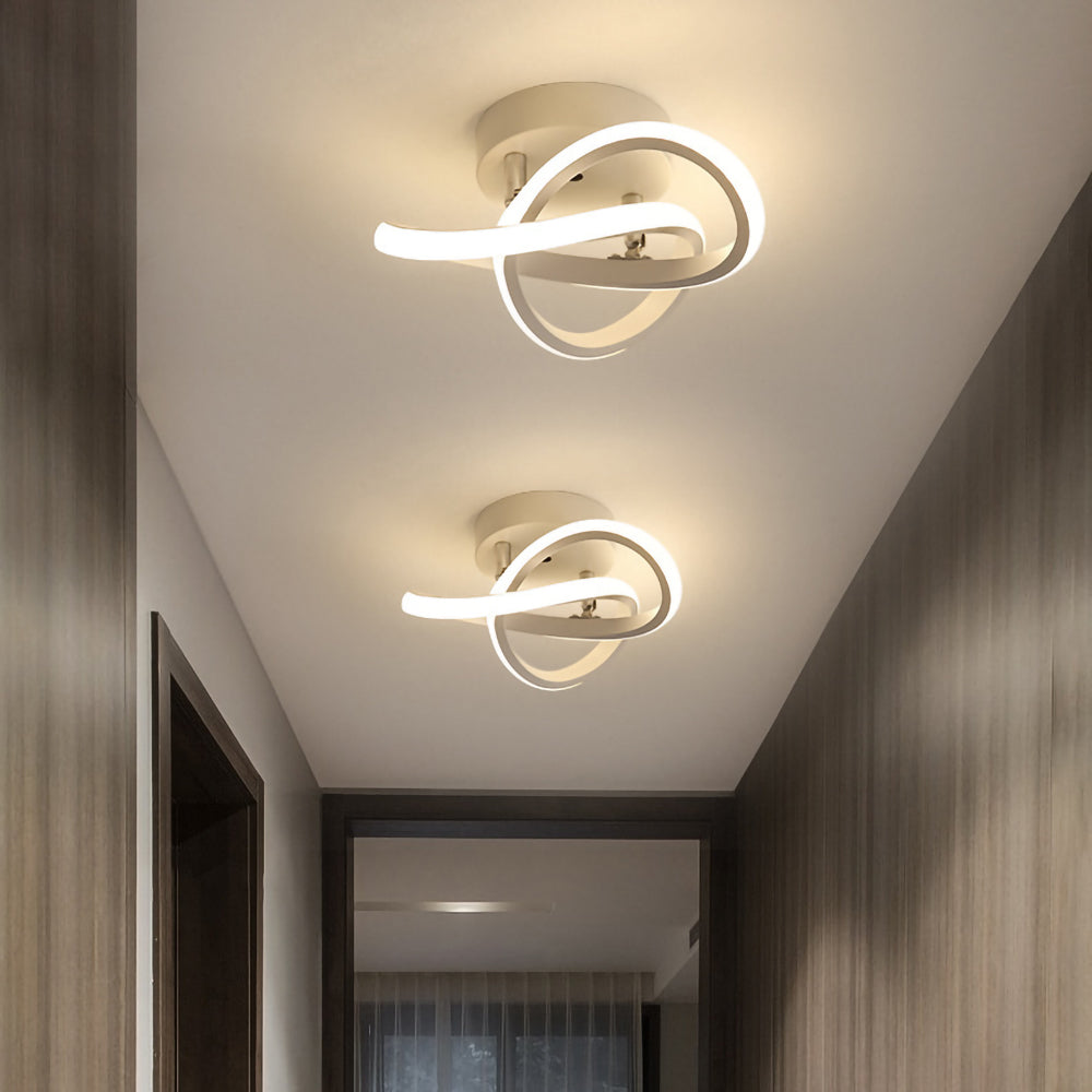 Modern Geometric LED Ceiling Light | Minimalist Black Metal Frame Fixture