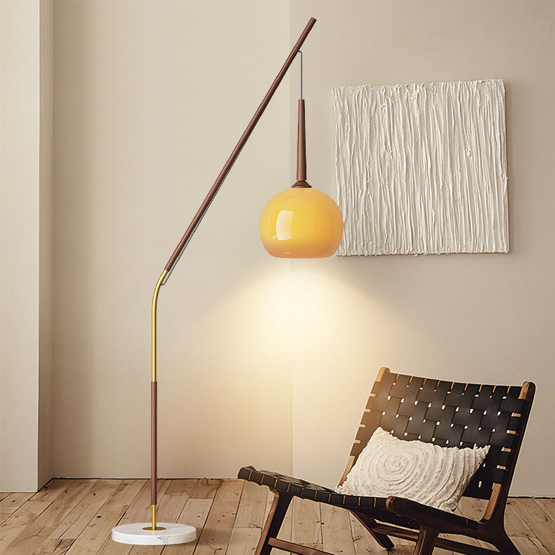 Traditional Vintage Orb Iron Glass 1-Light Standing Floor Lamp For Bedroom