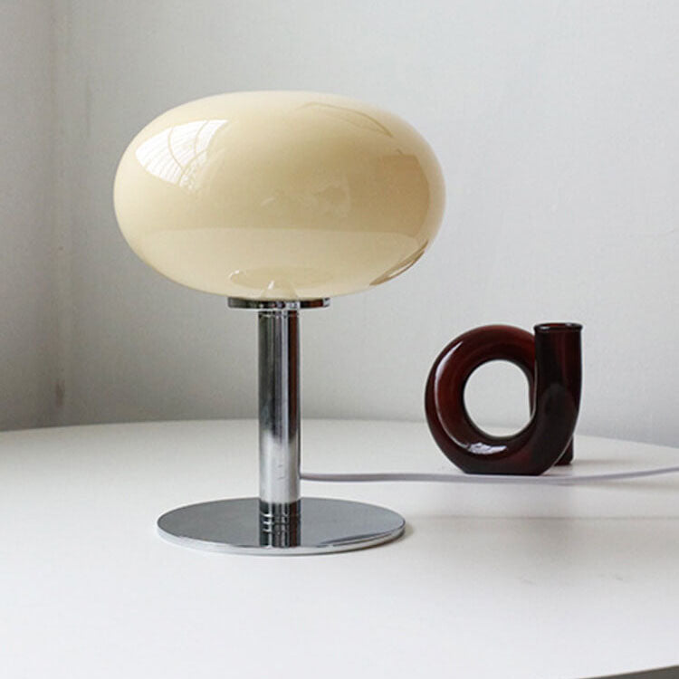 Vintage Cream Glass Table Lamp – Nordic Round Design for Cozy Interiors