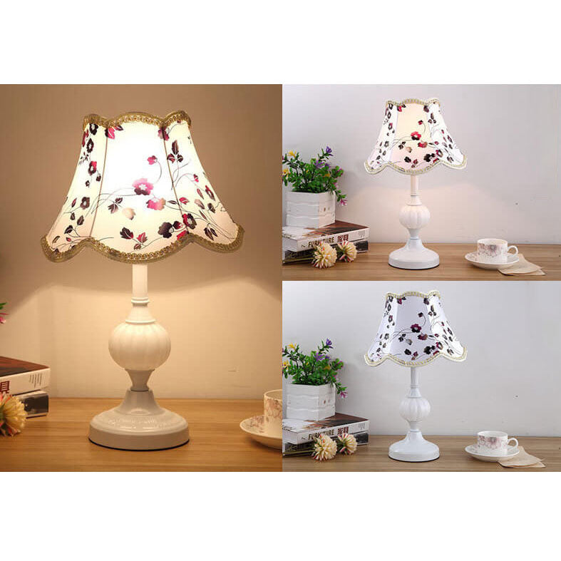 Nordic Vintage Table Lamp | Elegant Fabric Shade Bedside Lamp