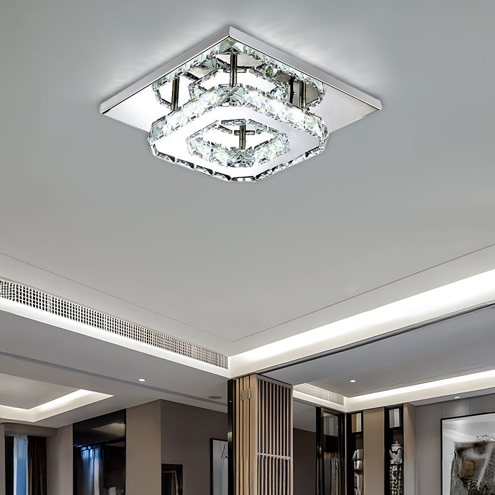 Crystal LED Flush Mount Ceiling Light Modern Dimmable