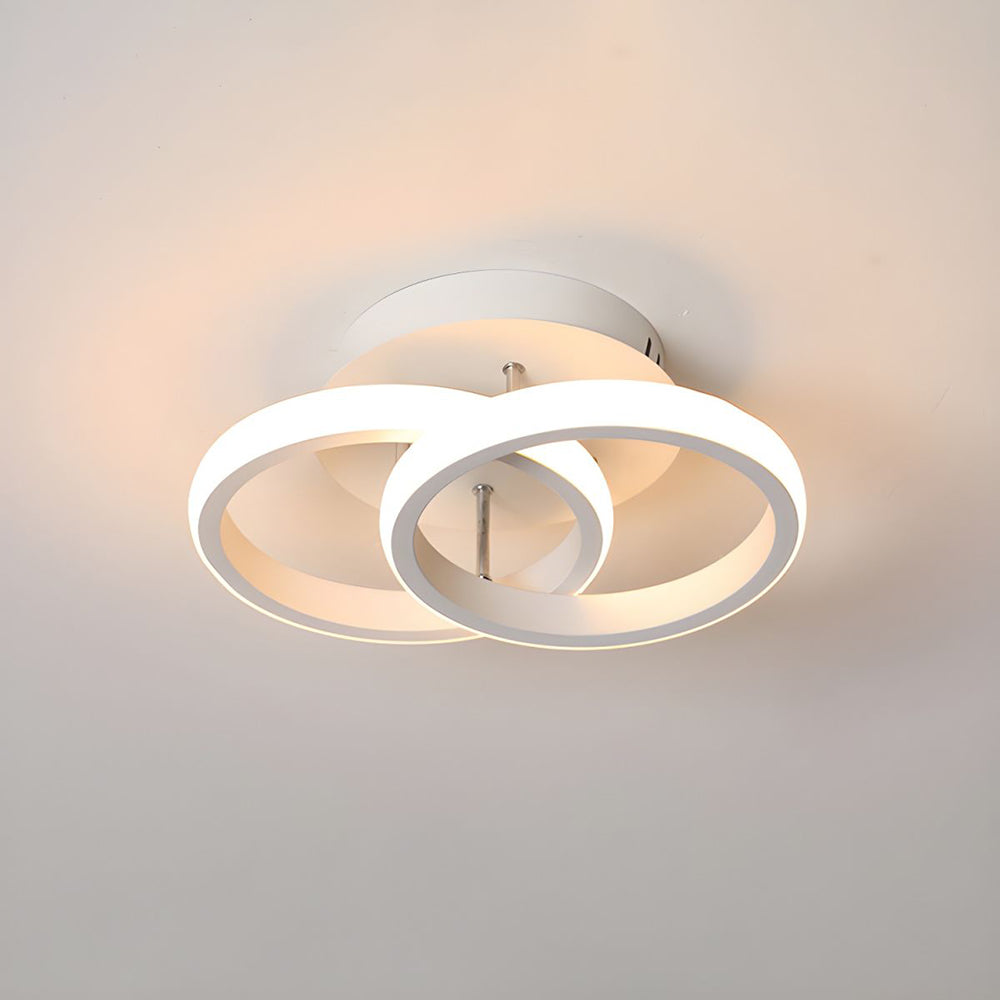 Modern Geometric LED Ceiling Light | Minimalist Black Metal Frame Fixture