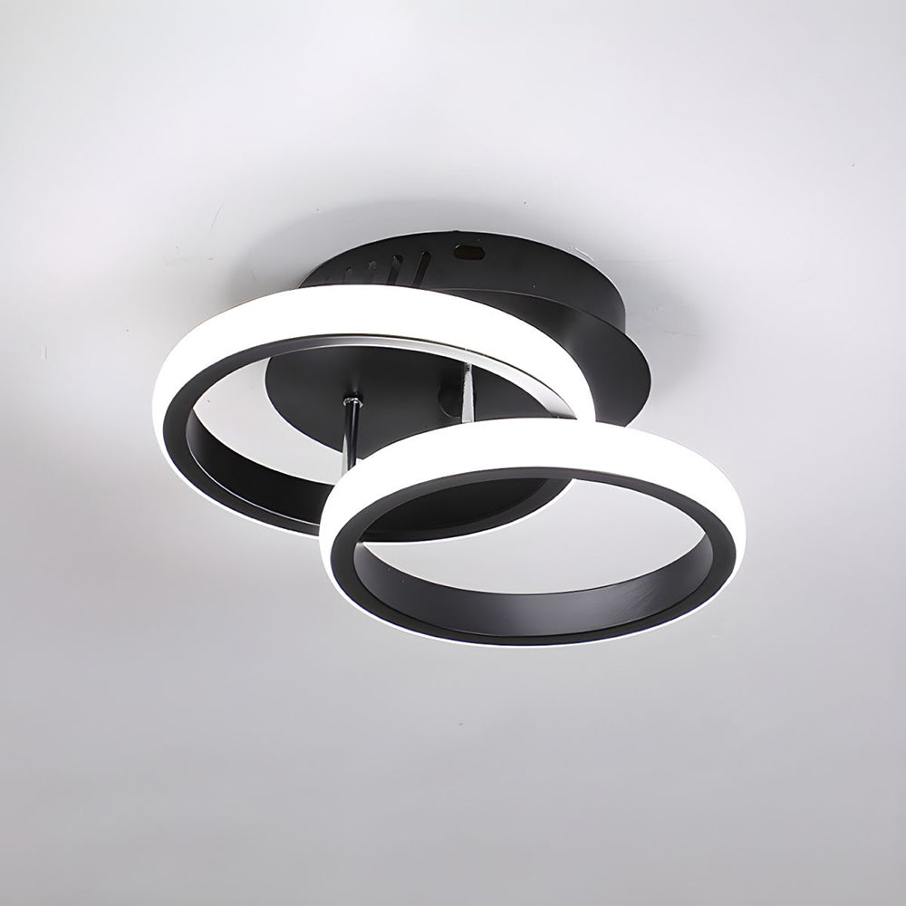 Modern Geometric LED Ceiling Light | Minimalist Black Metal Frame Fixture