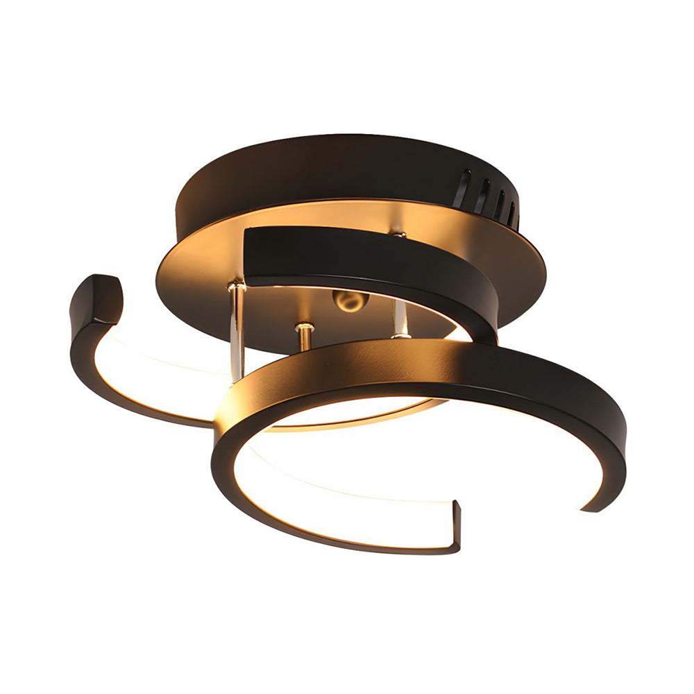 Modern Geometric LED Ceiling Light | Minimalist Black Metal Frame Fixture