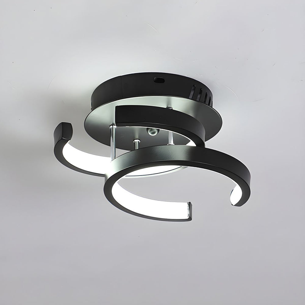 Modern Geometric LED Ceiling Light | Minimalist Black Metal Frame Fixture