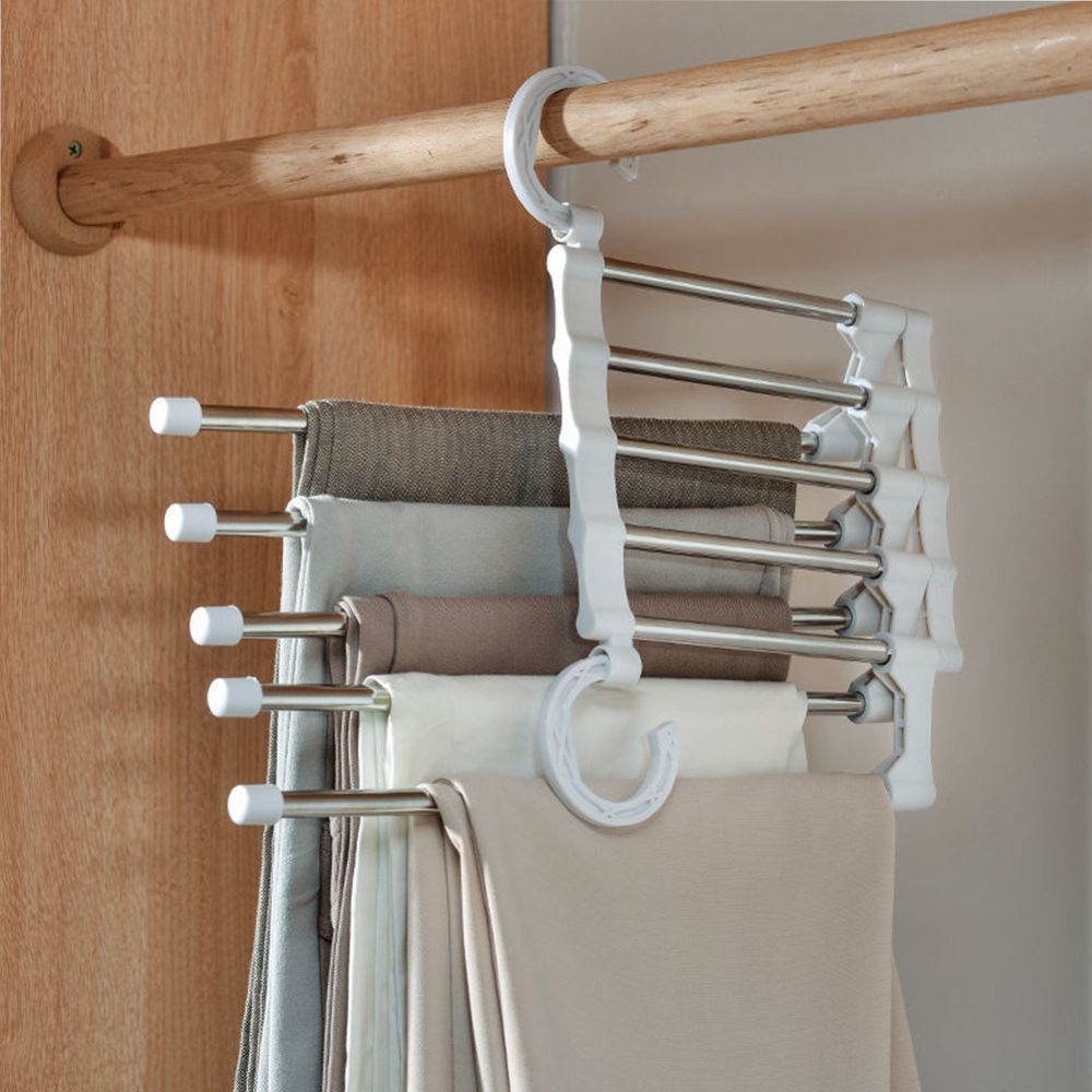 Space-Saving Multi-Functional Pants Hanger - Closet Organizer for Trousers & Jeans
