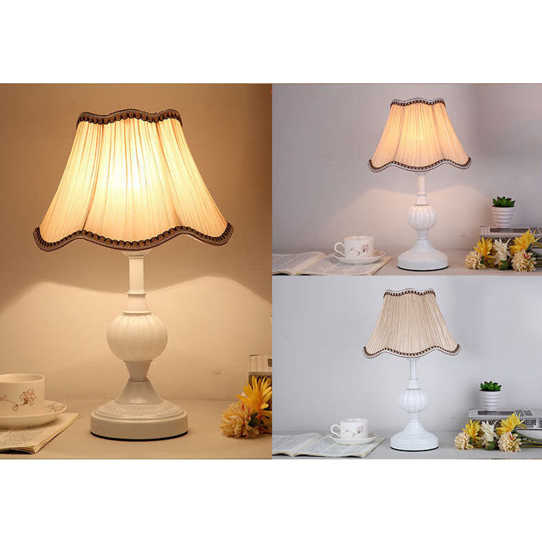 Nordic Vintage Table Lamp | Elegant Fabric Shade Bedside Lamp