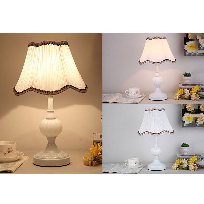 Nordic Vintage Table Lamp | Elegant Fabric Shade Bedside Lamp