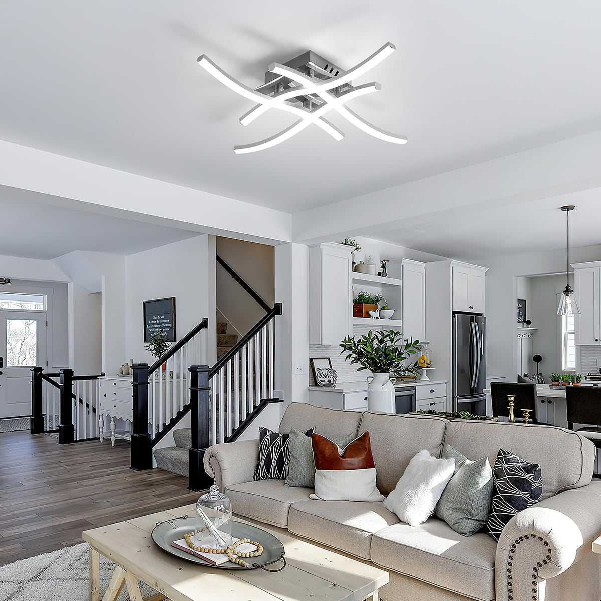 Modern LED Flush Mount Ceiling Light Aluminum Dimmable