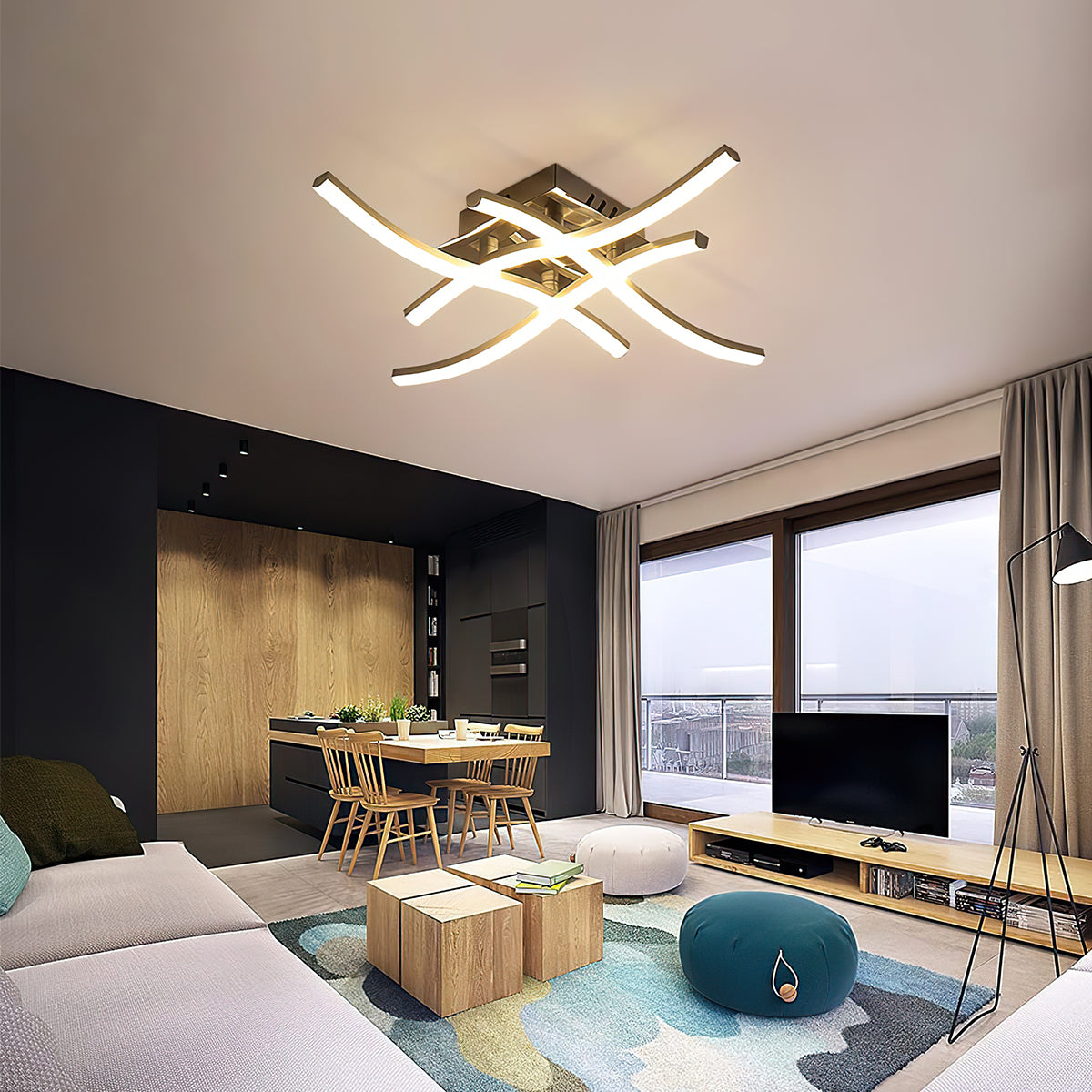 Modern LED Flush Mount Ceiling Light Aluminum Dimmable