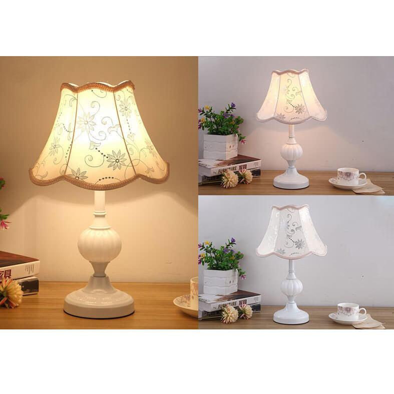Nordic Vintage Table Lamp | Elegant Fabric Shade Bedside Lamp