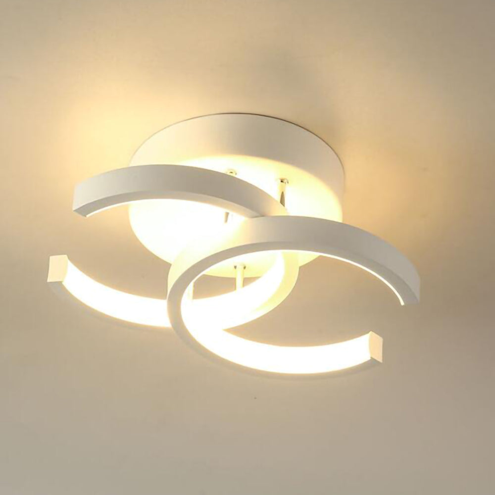 Modern Geometric LED Ceiling Light | Minimalist Black Metal Frame Fixture