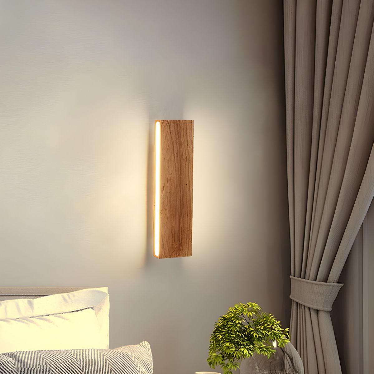Rotatable Wood LED Wall Sconce - Modern Minimalist Bedside Reading Light
