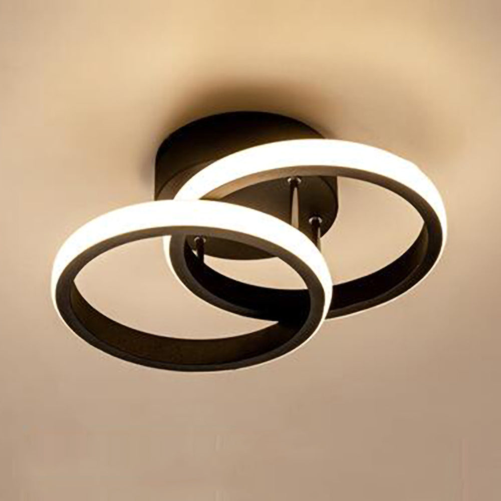 Modern Geometric LED Ceiling Light | Minimalist Black Metal Frame Fixture