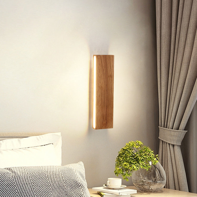 Simple Solid Wood LED Wall Sconce