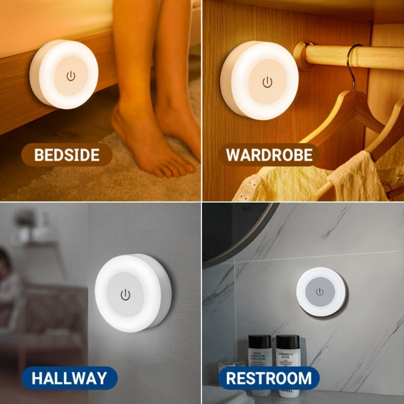 LED Motion Sensor Night Light – Rechargeable Wireless Wall Lamp with Touch Control