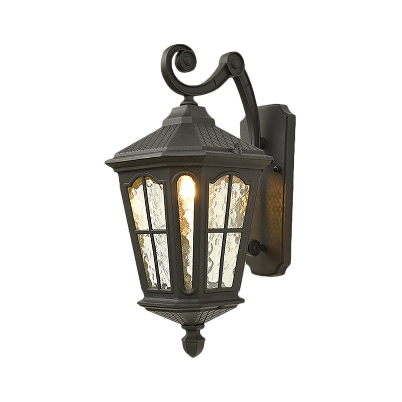 Traditional Outdoor Wall Lantern | Brass or Black Porch Light with Dimpled Glass