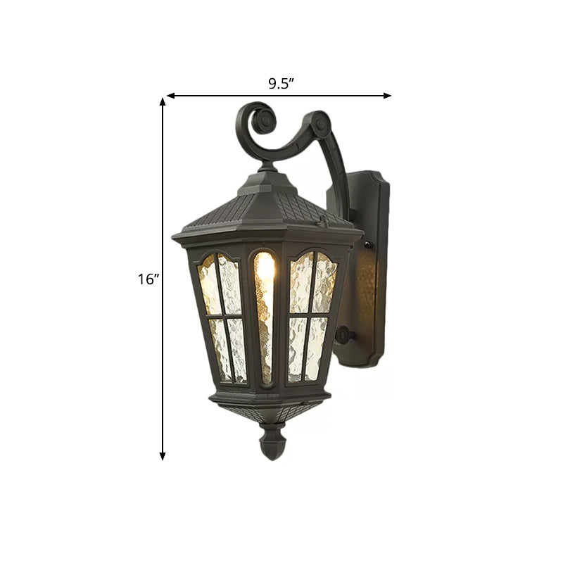 Traditional Outdoor Wall Lantern | Brass or Black Porch Light with Dimpled Glass