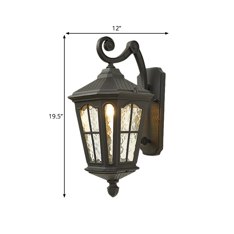 Traditional Outdoor Wall Lantern | Brass or Black Porch Light with Dimpled Glass