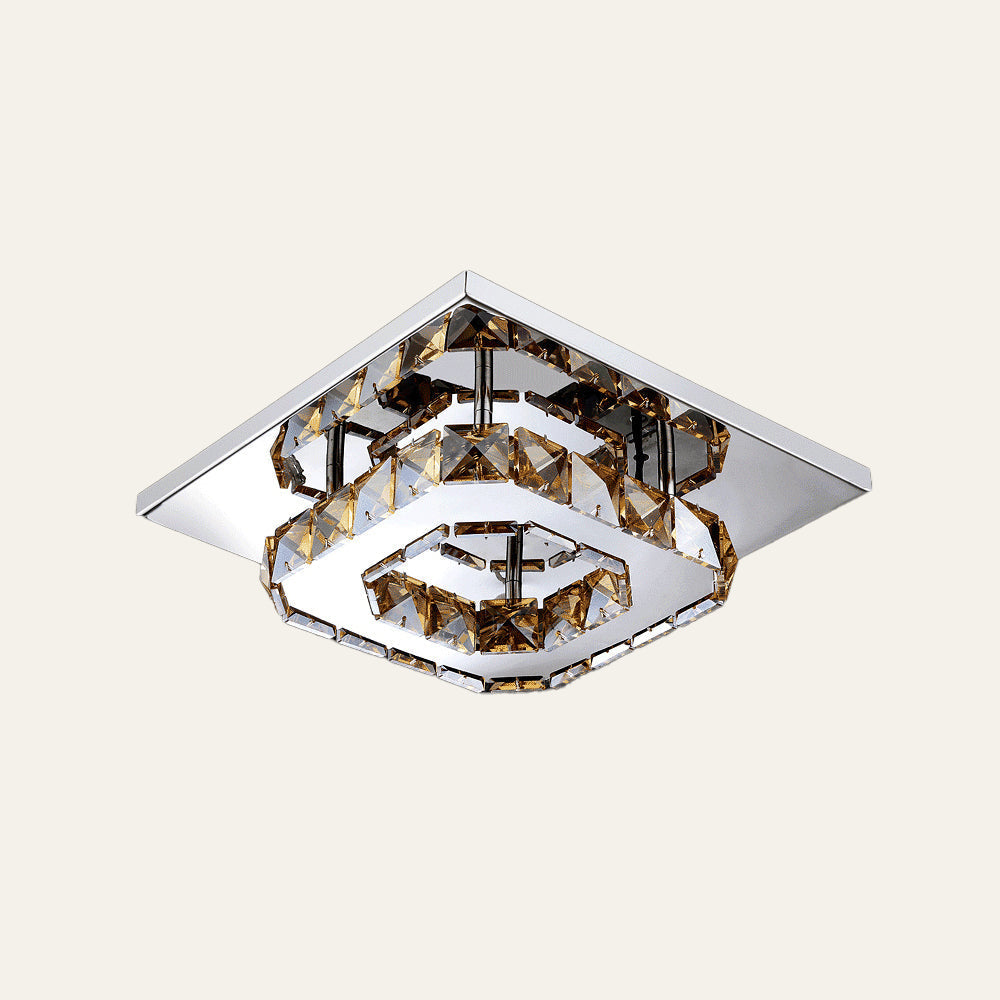 Crystal LED Flush Mount Ceiling Light Modern Dimmable