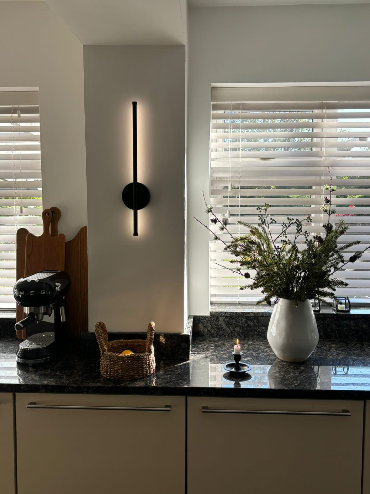 Celestial Minimalist LED Wall Light | Black Linear Sconce | Modern Corridor Lamp