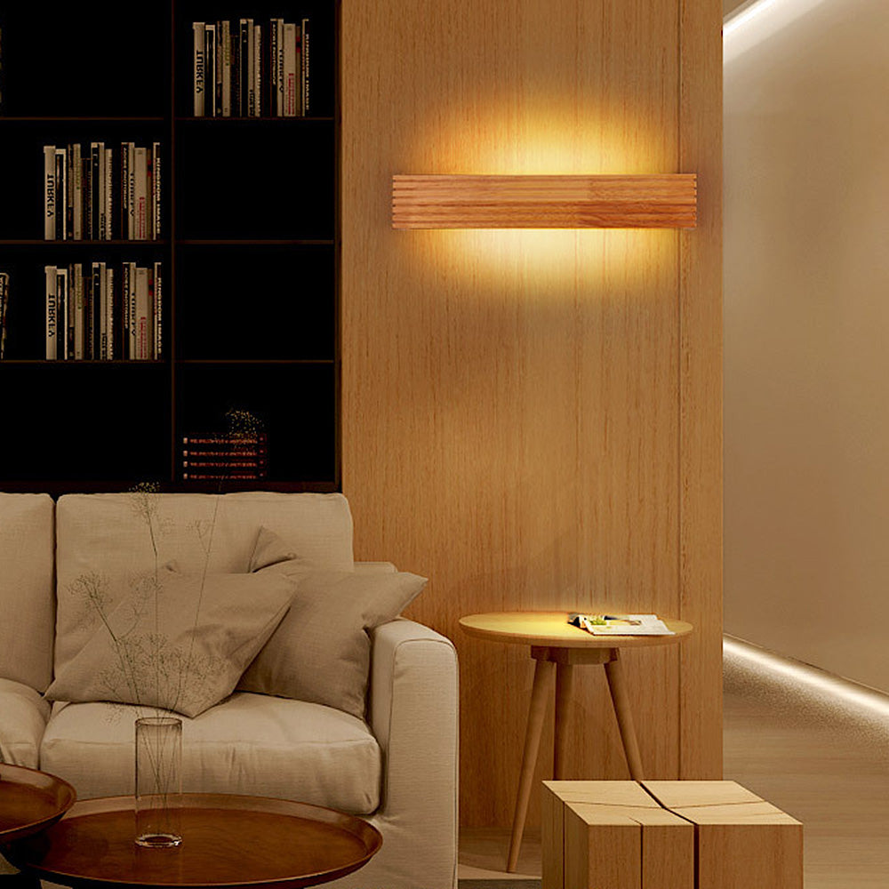 Modern Wood LED Wall Sconce Dimmable Indoor