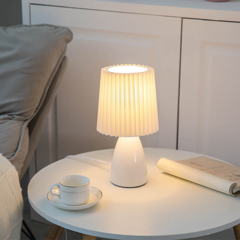 Nordic Pleated Glass Table Lamp