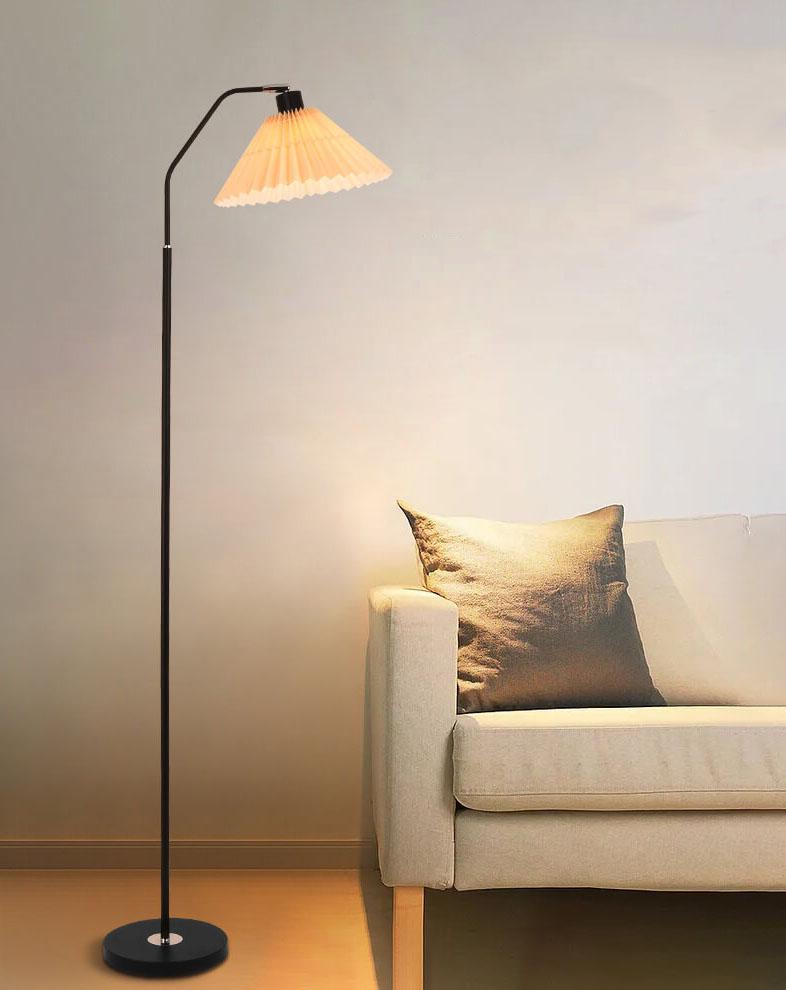 Modern Pleated Fabric Floor Lamp | Minimalist Standing Light for Bedroom & Living Room