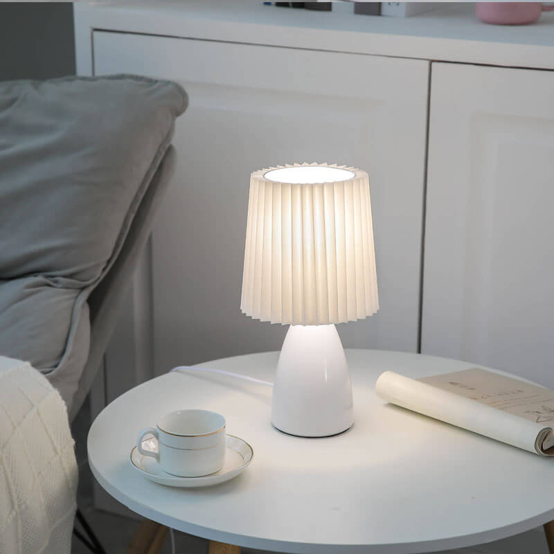 Nordic Pleated Glass Table Lamp