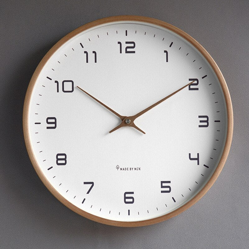 Scandinavian Wooden Wall Clock – Minimalist Nordic Design, Silent Quartz Movement