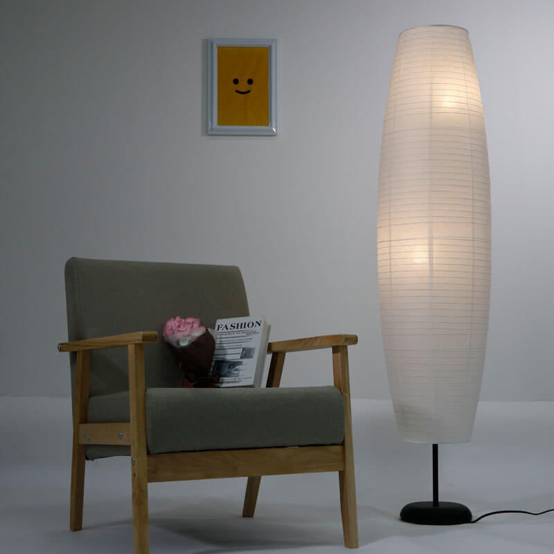 Nordic Rice Paper Floor Lamp | Minimalist Column Standing Lamp