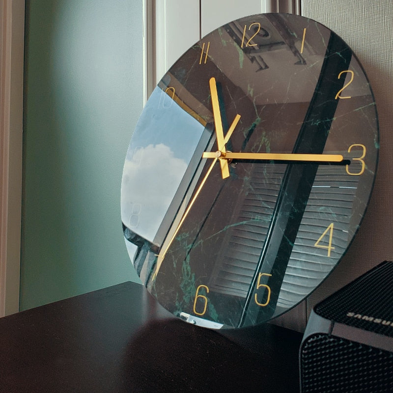 Armell Elegant Glass Wall Clock – Modern Decorative Wall Clock with Clear Glass Finish