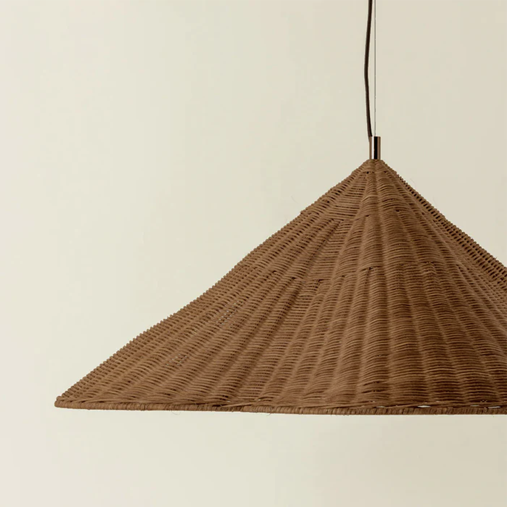 Rattan Woven Pendant Light Rustic Bohemian Farmhouse