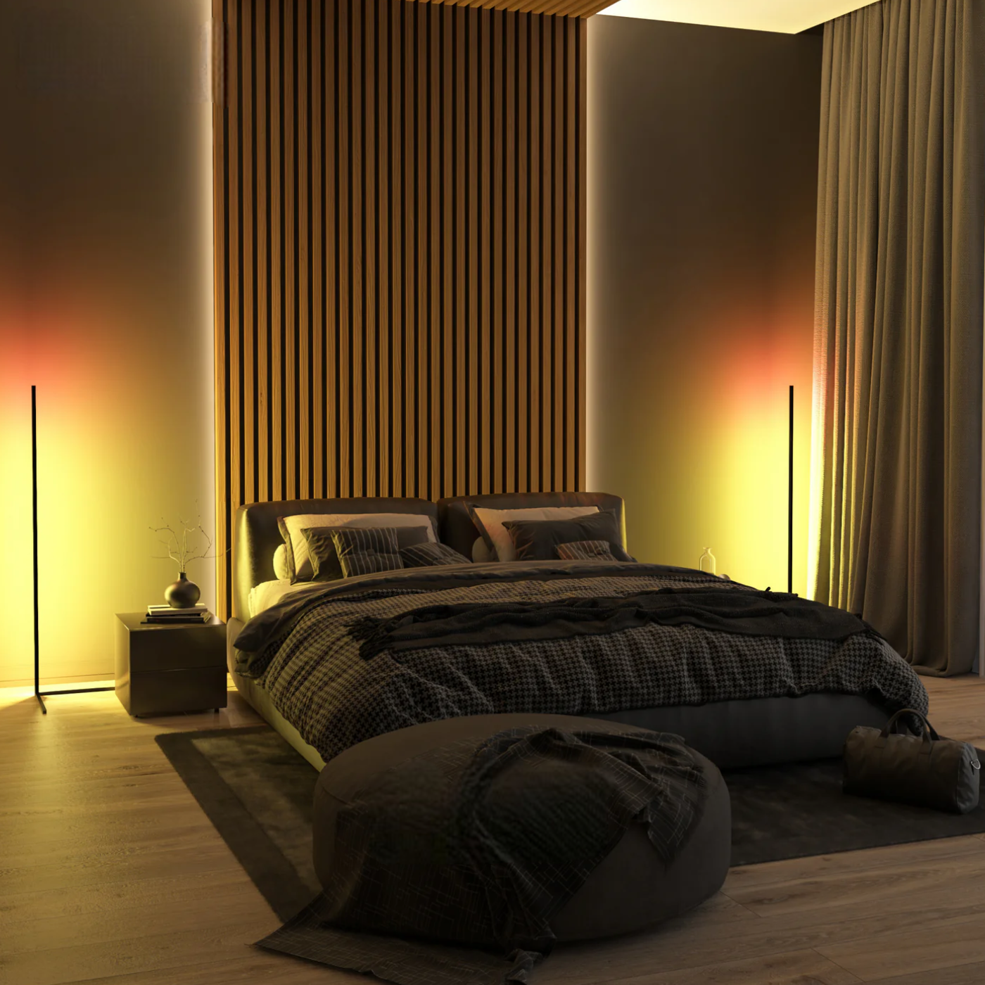 KYOTO | Minimalist Smart LED Corner Floor Lamp – Ambient Mood Lighting