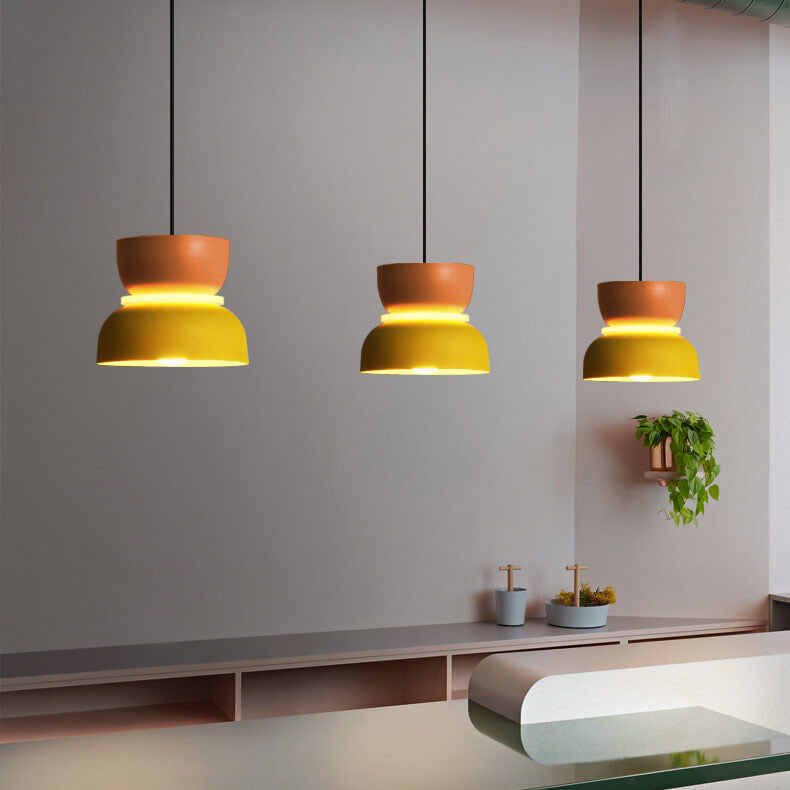 Nordic Colorful Macaron LED Pendant Light - Single Dome Kitchen Island Lamp