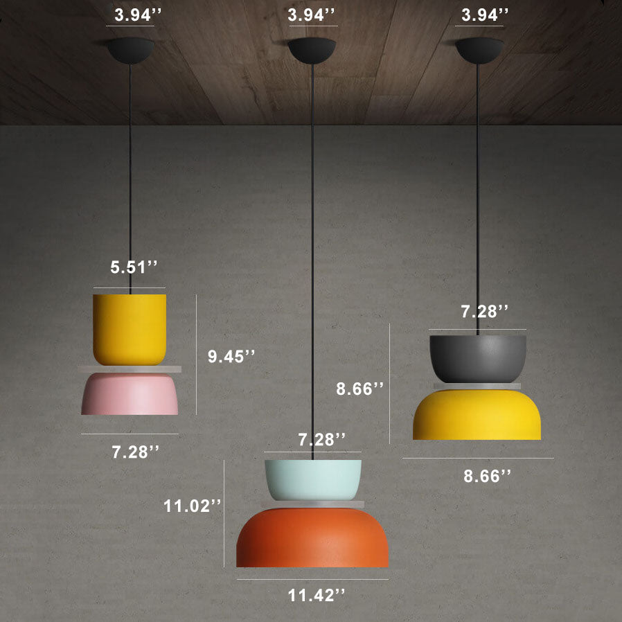 Nordic Colorful Macaron LED Pendant Light - Single Dome Kitchen Island Lamp