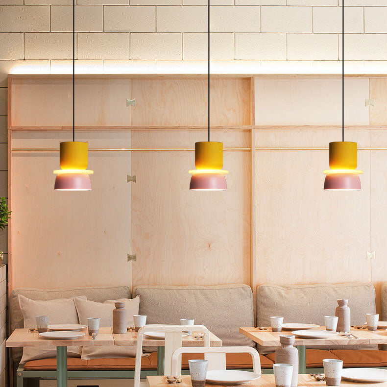Nordic Colorful Macaron LED Pendant Light - Single Dome Kitchen Island Lamp
