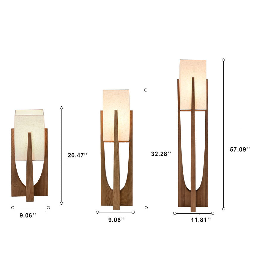 Modern Fabric Wood Standing Floor Lamp