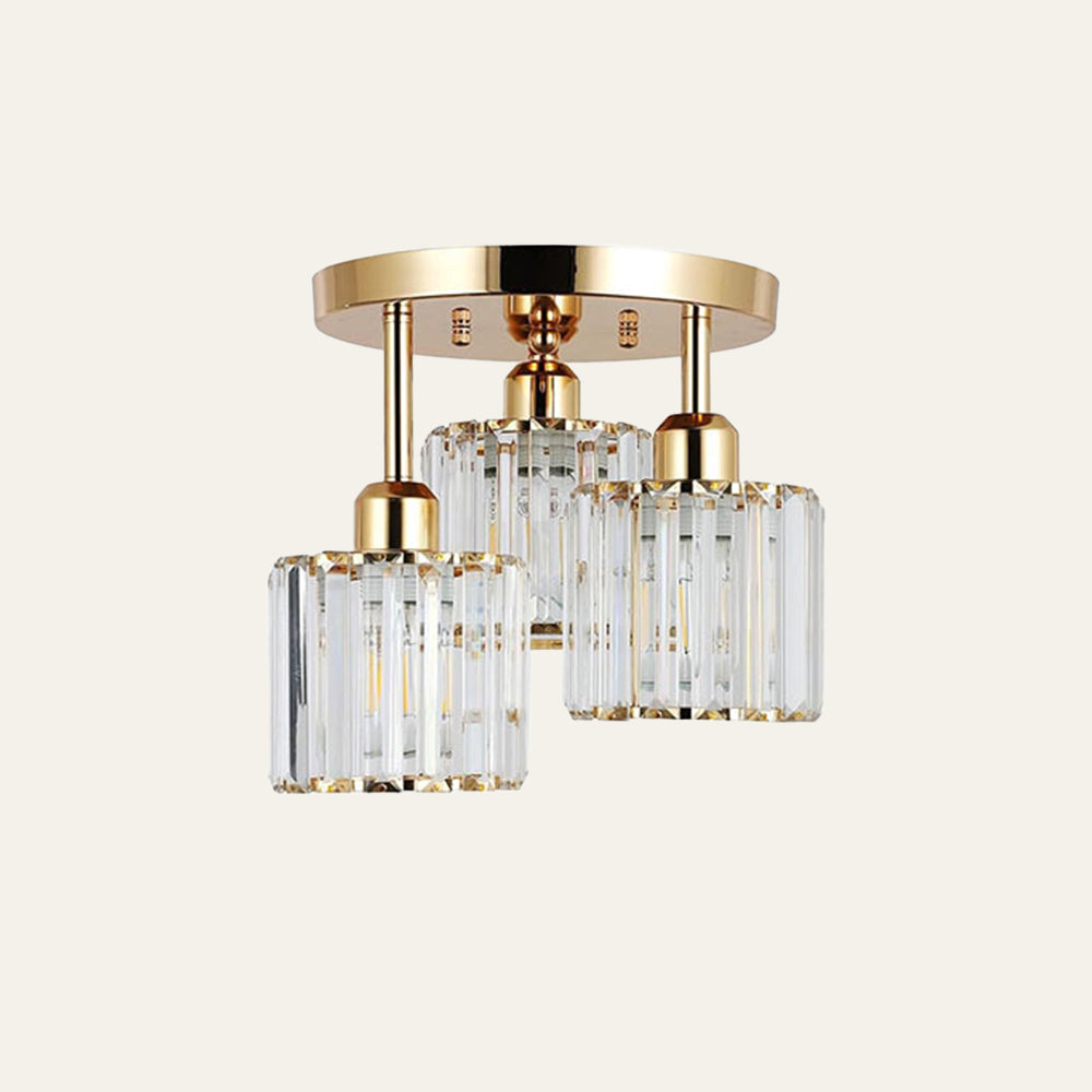 3-Light Crystal Semi-Flush Mount Ceiling Fixture | Modern Ceiling Light
