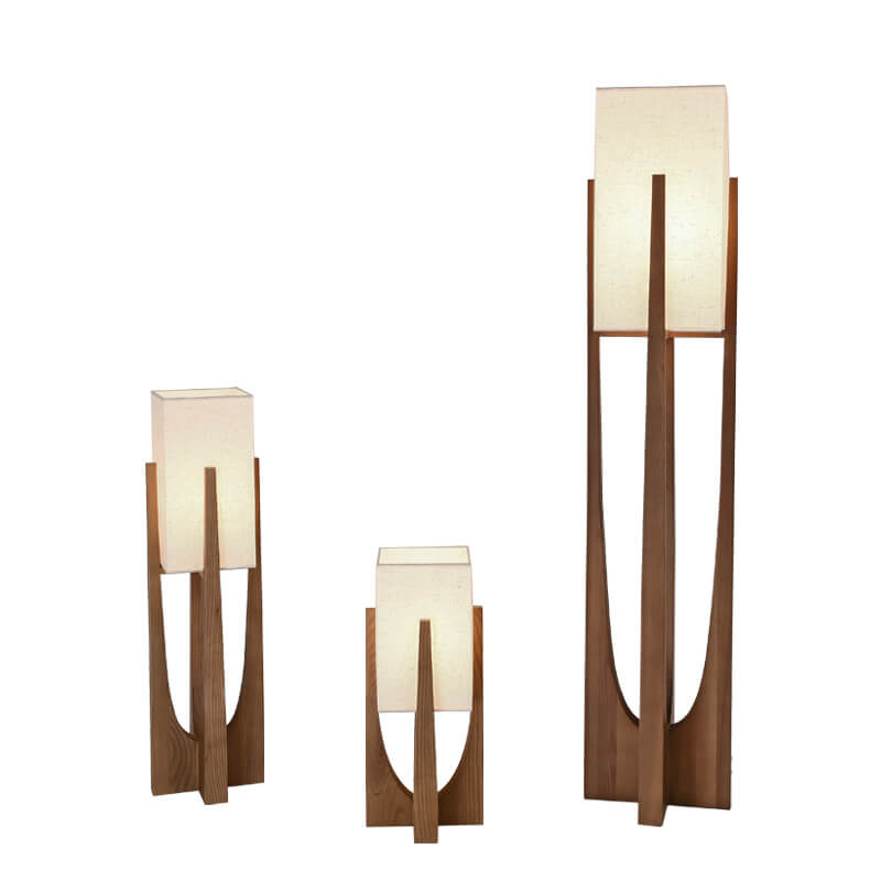 Modern Fabric Wood Standing Floor Lamp
