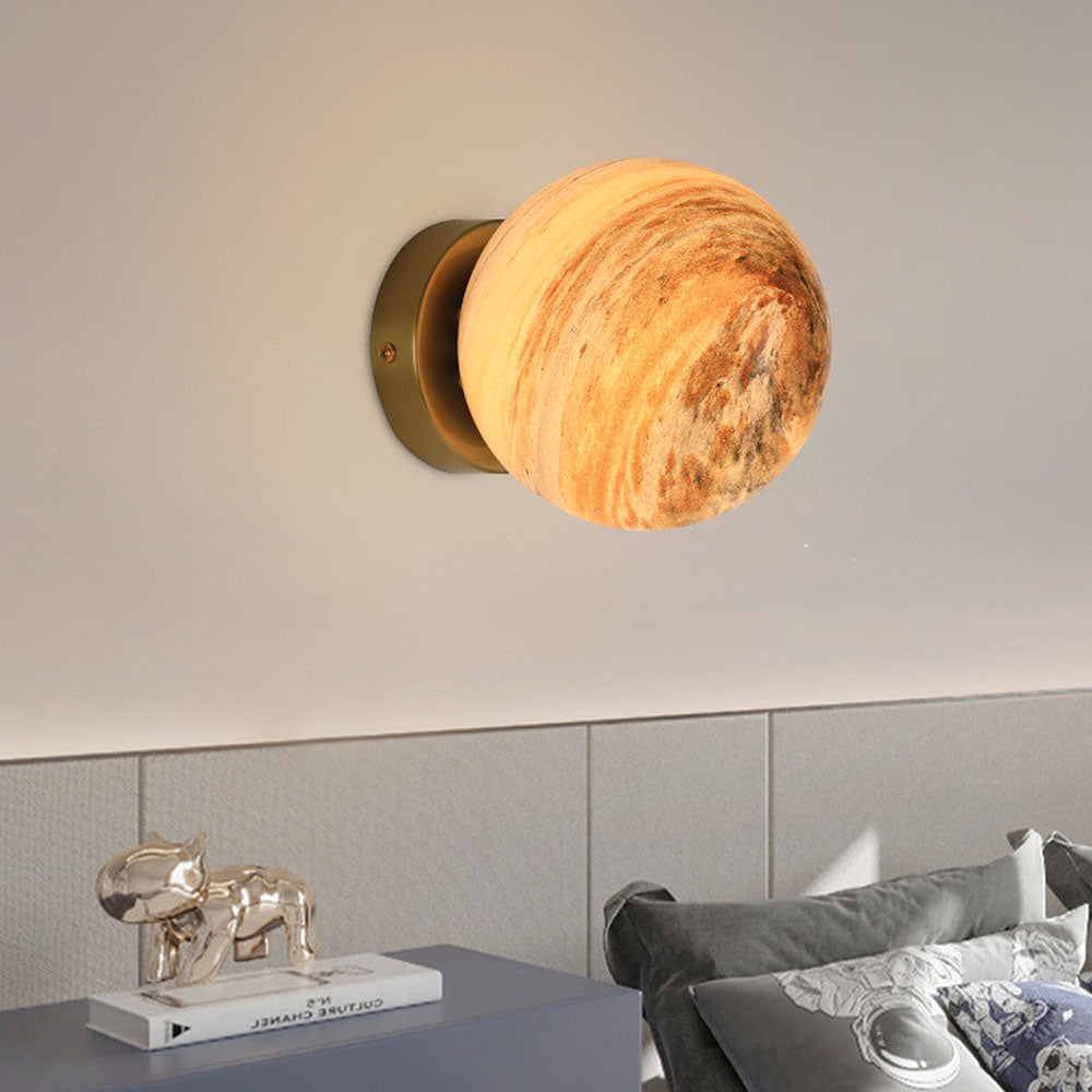 Modern Glass Globe Ceiling Light Flush Mount White
