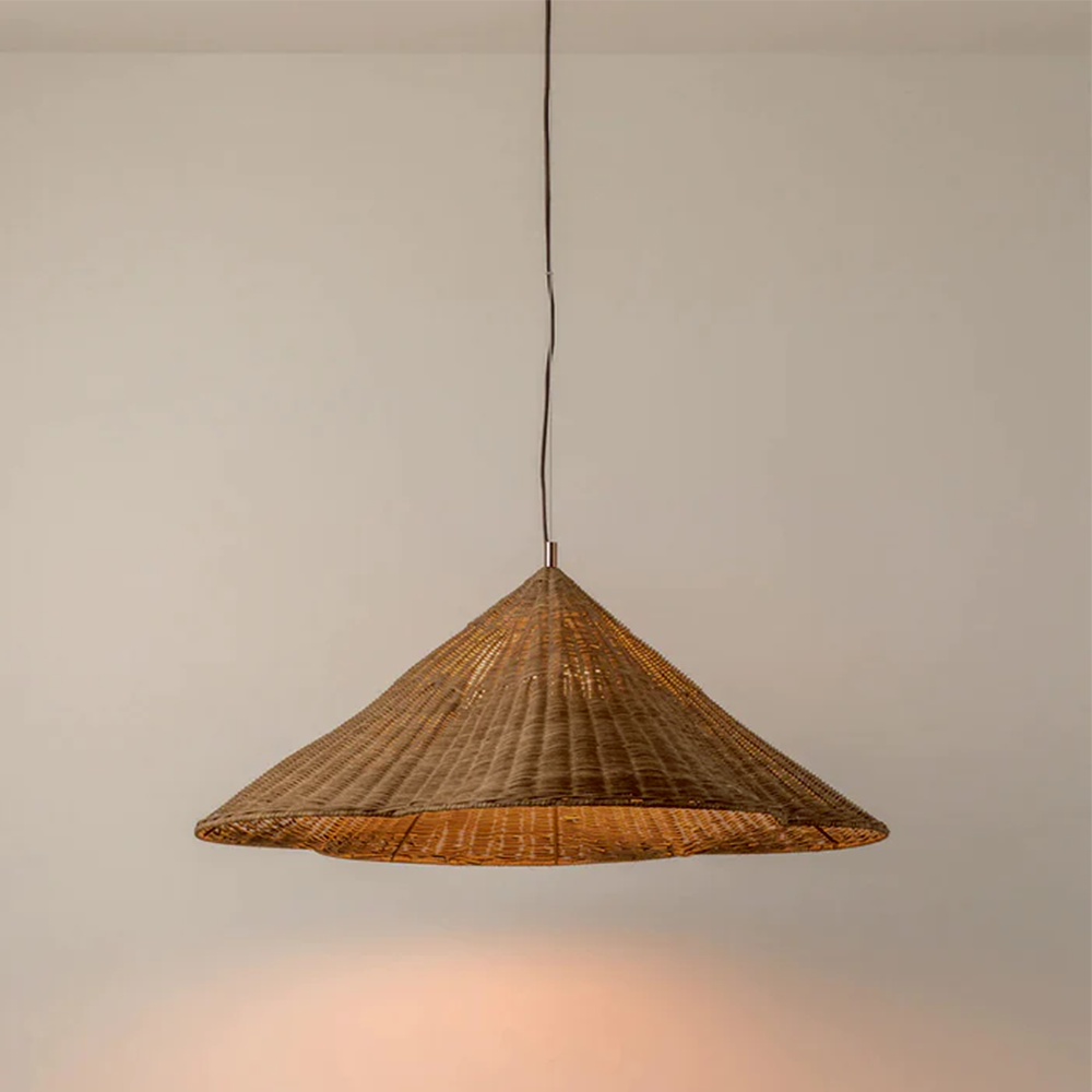 Rattan Woven Pendant Light Rustic Bohemian Farmhouse