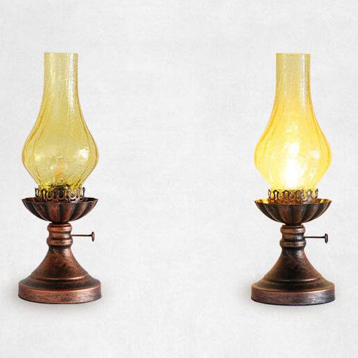 Vintage Kerosene Oil Lamp | Antique Retro Table Lamp for Rustic & Industrial Home Decor